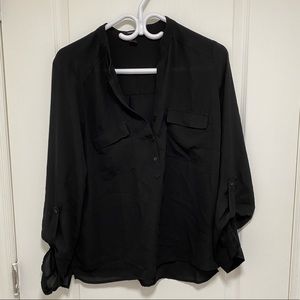 Half Button Down Sheer Top